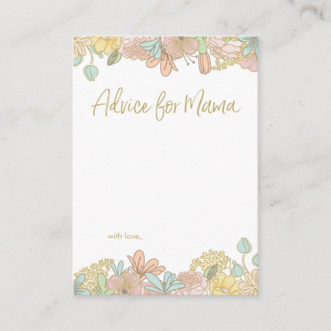 Mini Advice for Mama Baby Shower cards (Front)