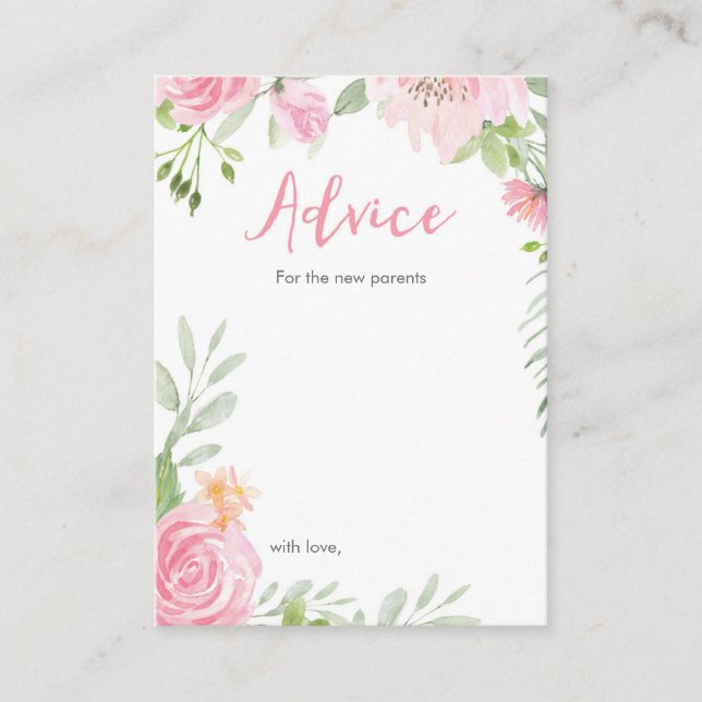 Mini Advice for new parents Baby Shower cards (Front)