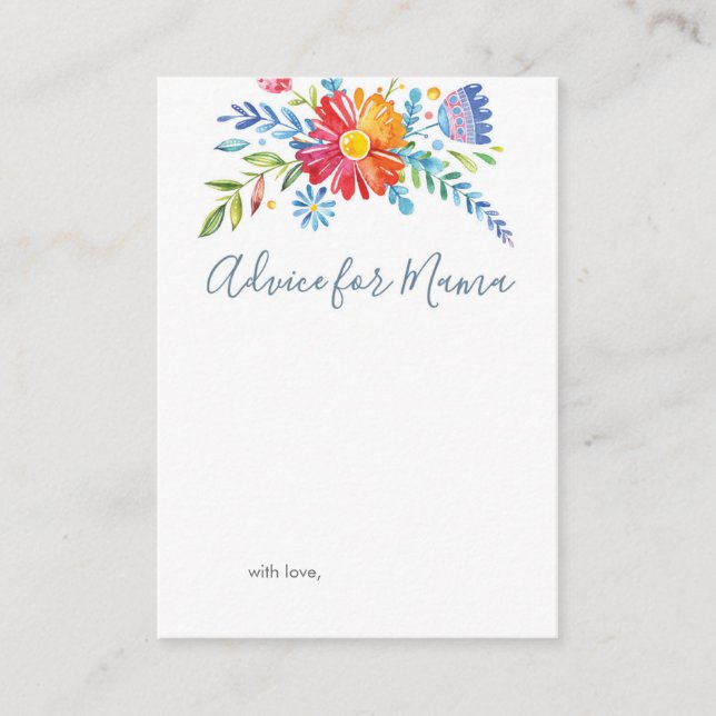 Mini Advice for new parents Baby Shower cards (Front)