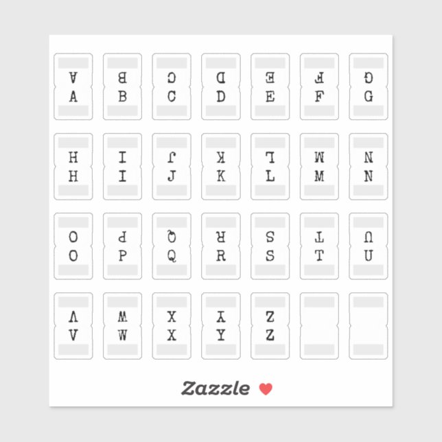 Mini Alphabet Index Tab Page Divider Tab Folded  Sticker (Sheet)