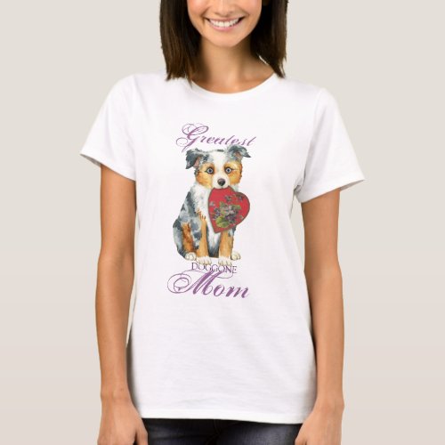 Mini American Shepherd Heart Mom T_Shirt