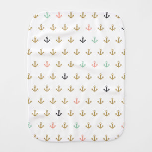 Mini Anchor Pattern Baby Burp Cloth