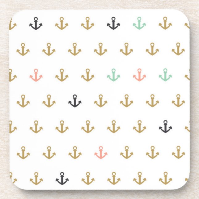 Mini Anchor Pattern Beverage Coaster (Front)