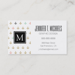 Mini Anchor Pattern Business Card