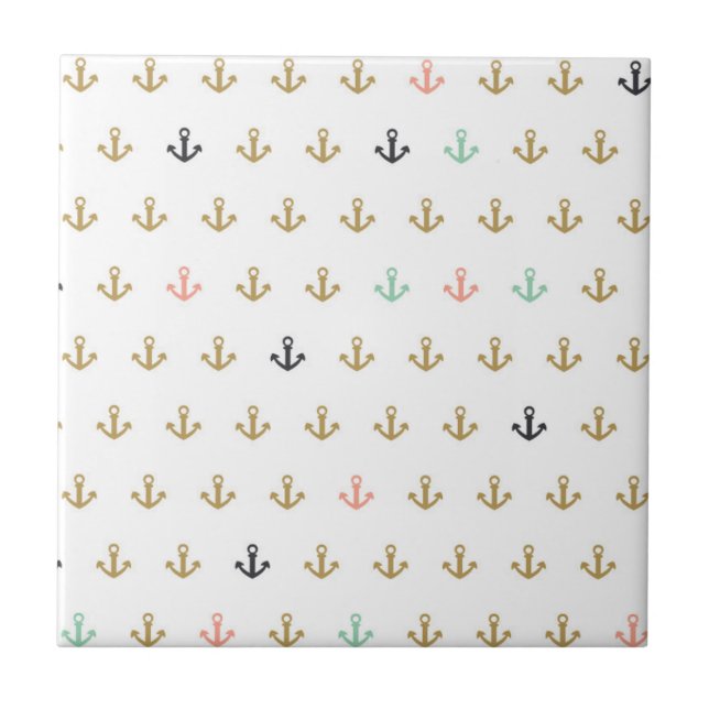 Mini Anchor Pattern Ceramic Tile (Front)