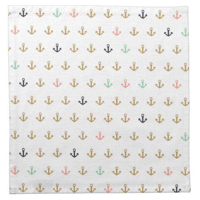 Mini Anchor Pattern Cloth Napkin (Front)