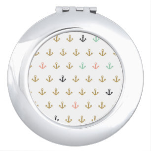 Mini Anchor Pattern Compact Mirror