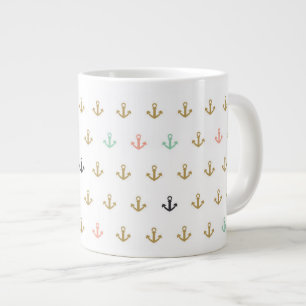 Mini Anchor Pattern Giant Coffee Mug