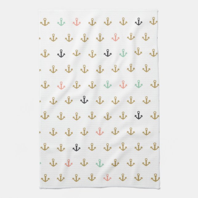 Mini Anchor Pattern Kitchen Towel (Vertical)