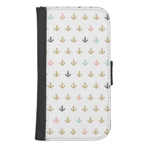 Mini Anchor Pattern Wallet Phone Case For Samsung Galaxy S4