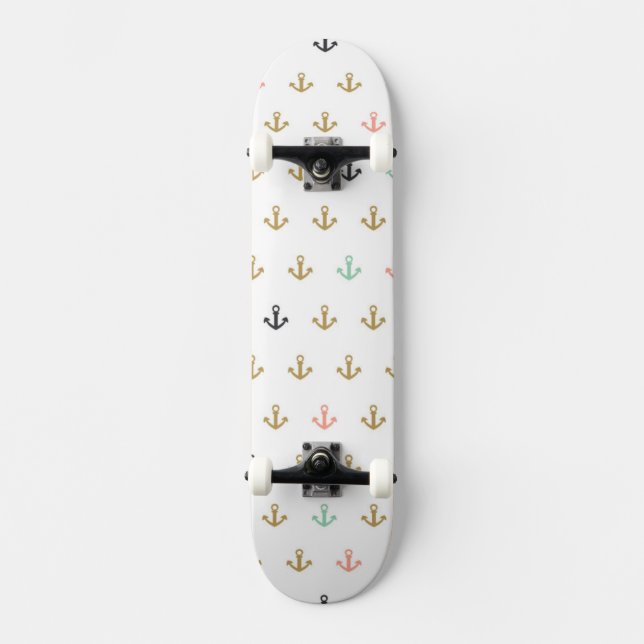 Mini Anchor Pattern Skateboard Deck (Front)