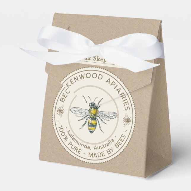 Mini Apiary Product Box for Small Beeswax Candle (Front Side)