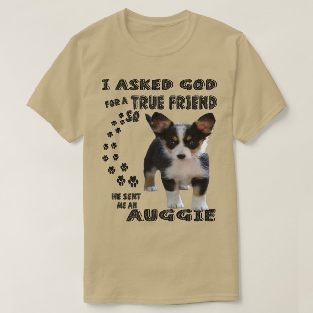 Mini Auggie Quote Mom Dad Lover Print, Cute Aussie T-Shirt (Design Front)