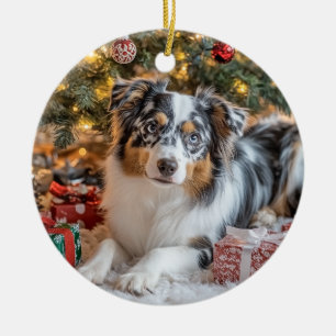 Mini Australian Shepherd Ceramic Ornament