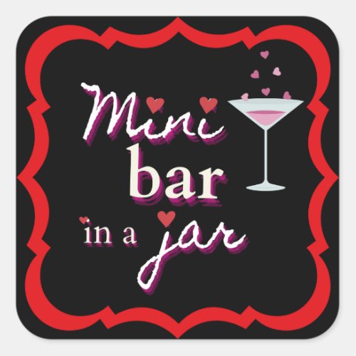 Mini Bar in a Jar Stick Sheet Square Sticker