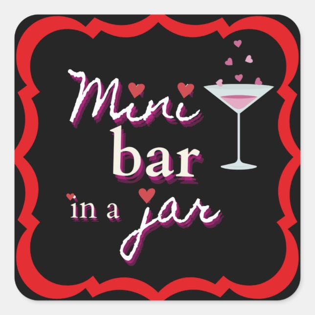 Mini Bar in a Jar Stick Sheet Square Sticker (Front)