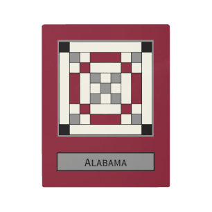 Mini Barn Quilt Alabama Nine Patch Metal Print