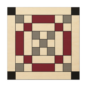 Mini Barn Quilt Alabama Nine Patch Wood Wall Art