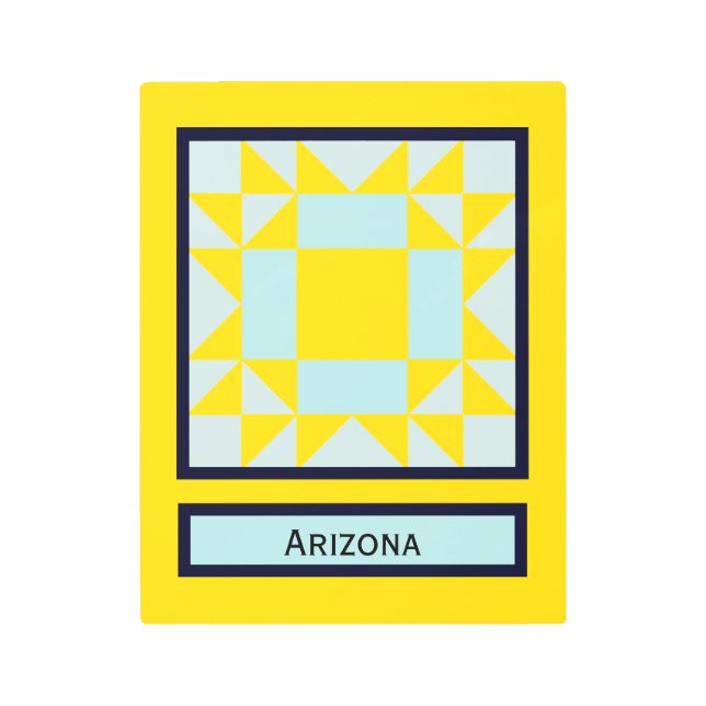 Mini Barn Quilt Arizona Star Metal Print (Front)