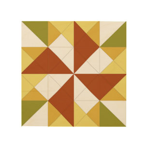 Mini Barn Quilt Autumn Pinwheel Wood Wall Art