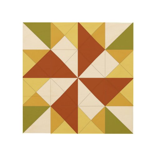 Mini Barn Quilt Autumn Pinwheel Wood Wall Art