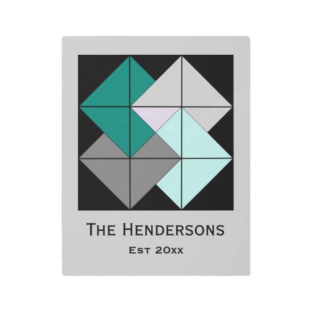 Mini Barn Quilt Card Trick  Metal Print (Front)