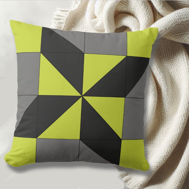 Mini Barn Quilt Clay's Choice Throw Pillow (Creator Uploaded)