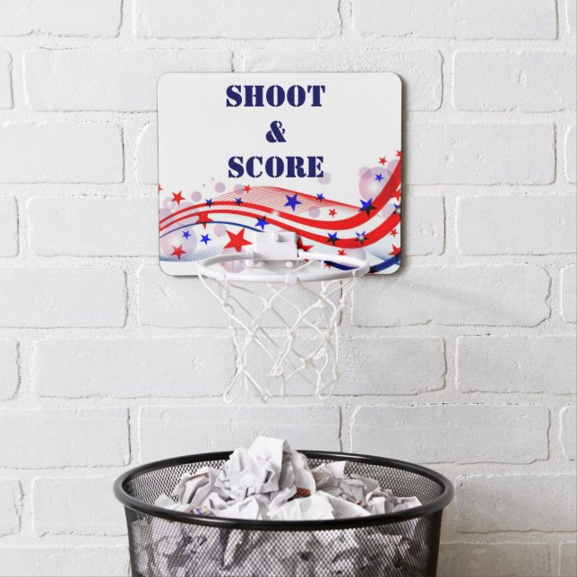 Mini Basketball Goal Custom Words Office Gift Dad Hoop (In Situ)