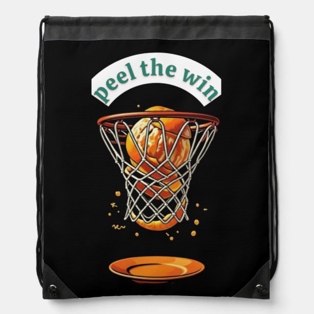 Mini Basketball Hoop Drawstring Bag (Front)