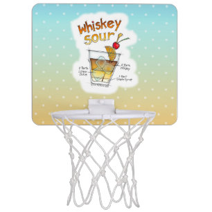 MINI BASKETBALL HOOP, WHISKEY SOUR RECIPE COCKTAIL HOOP
