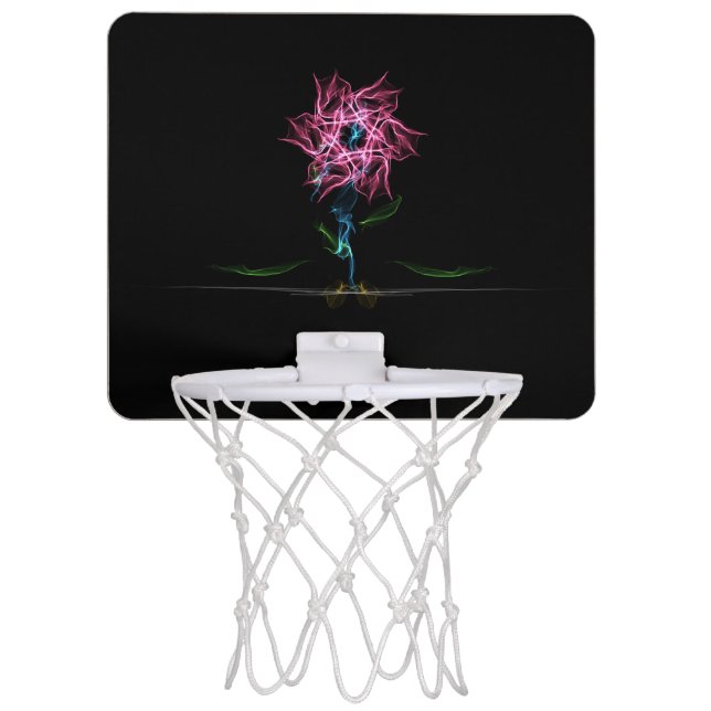 Mini Basketball Hoop with Electric Rose Design (Front)
