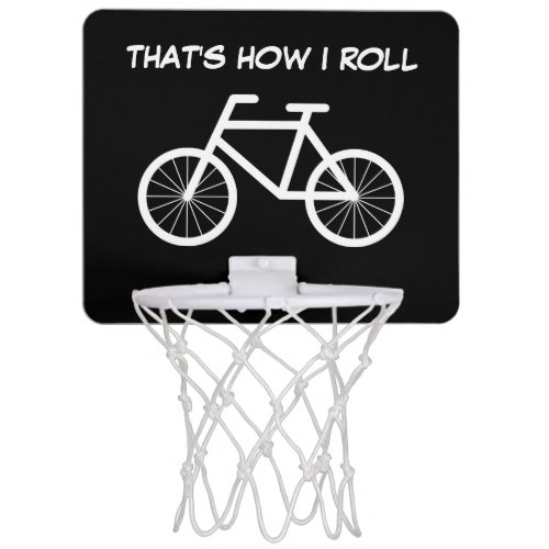 Mini basketball hoop with funny bicycle quote
