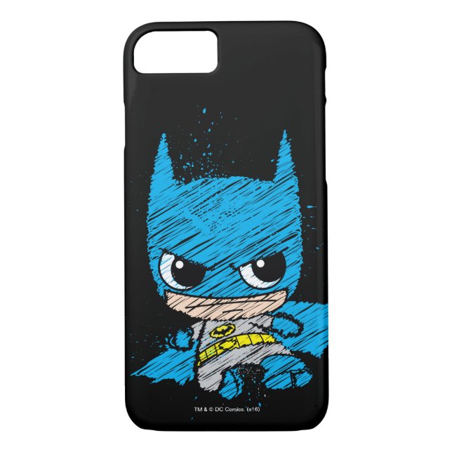 Mini Batman Sketch Case-Mate iPhone Case (Back)