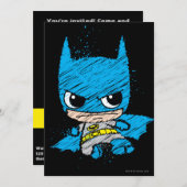 Mini Batman Sketch Invitation (Front/Back)