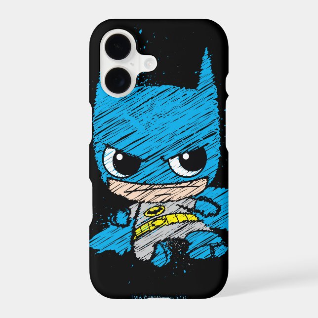 Mini Batman Sketch Iphone Case (Back)