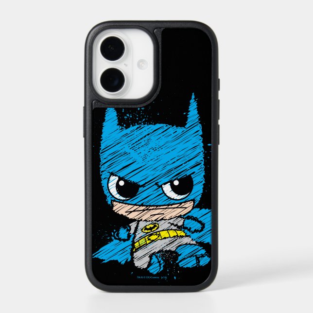 Mini Batman Sketch Otterbox iPhone Case (Back)