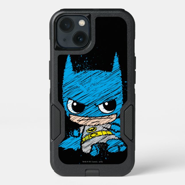 Mini Batman Sketch Otterbox iPhone Case (Back)