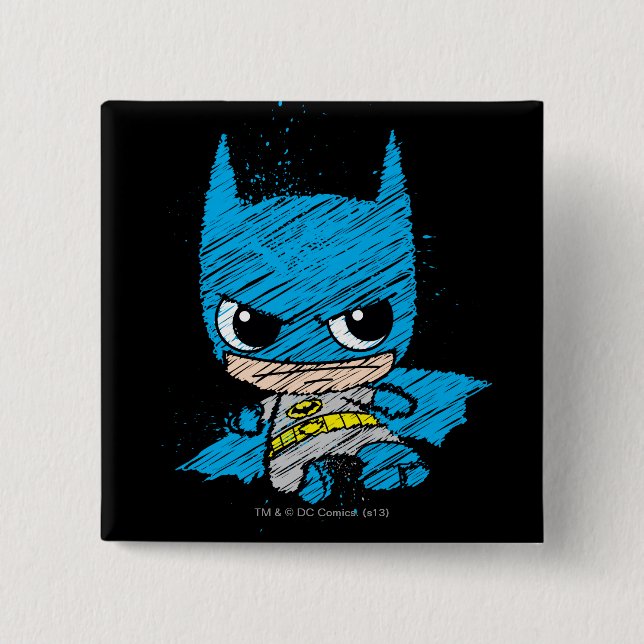 Mini Batman Sketch Pinback Button (Front)