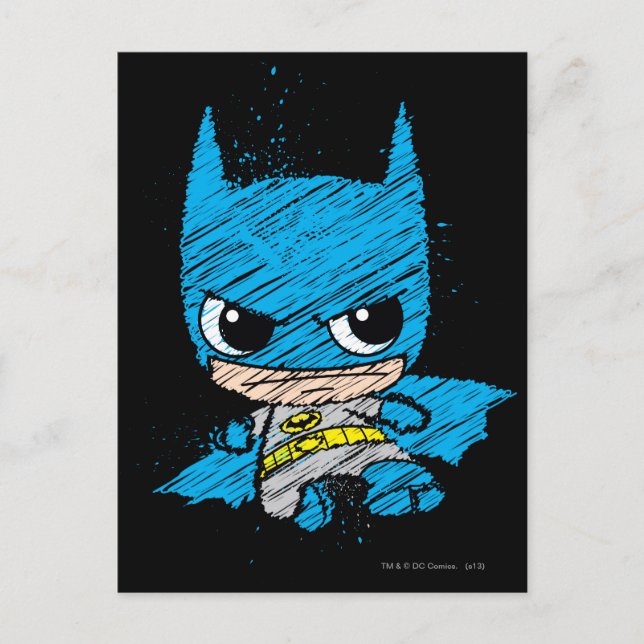 Mini Batman Sketch Postcard (Front)