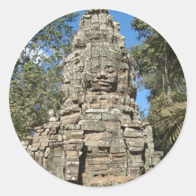 Mini Bayon ... Ta Prohm, Siem Reap, Cambodia Classic Round Sticker (Front)