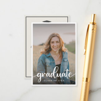 Mini Beige Photo Graduation Invitation