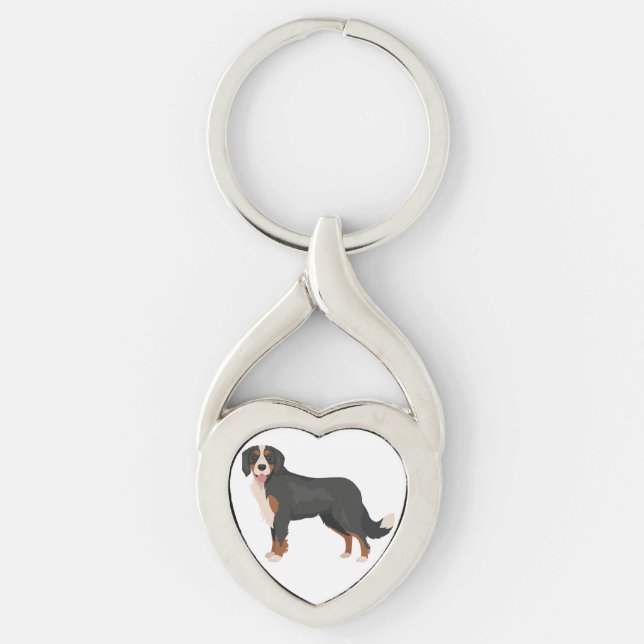 Mini Bernese dog mix Keychain (Front)