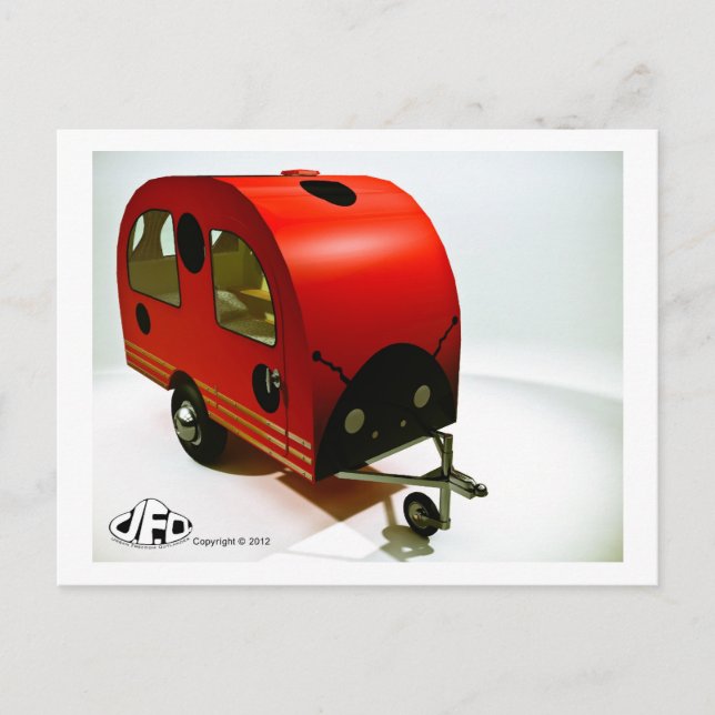 Mini Bike Camper Ladybug style Postcard (Front)