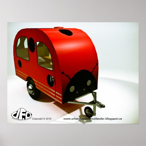 Mini Bike Camper Ladybug style Poster