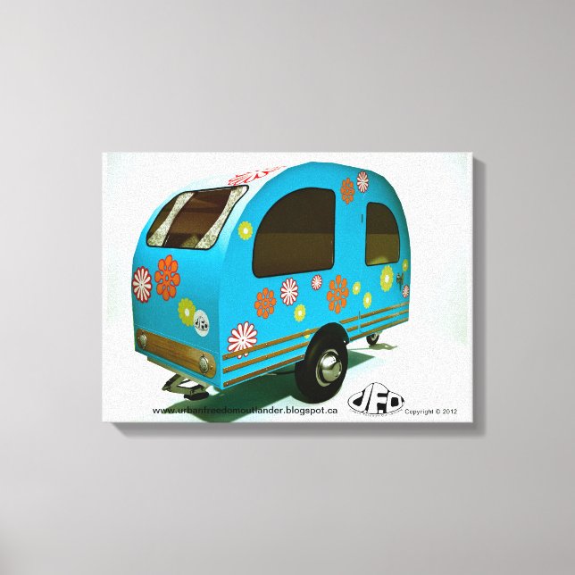 Mini Bike Camper Stretched Canvas Print (Front)