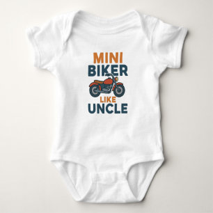 Mini Biker Like Uncle Cool Motorcycle Baby Bodysuit