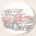 Mini (Biro) Drink Coaster<br><div class="desc">mini, morris, morris minor, mini cooper, old car, old mini, austin mini, 1959, morris mini minor, british leyland, mods, mod, sir alec issigonis, 50s, 60s, 70s, car, cars, retro, rover group, british motor corporation, marc bolan, t rex</div>