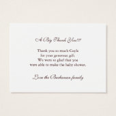 Mini Birth Announcement Cards (Back)