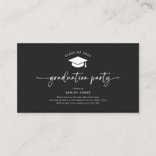 Mini Black Graduation Party Invitation Insert