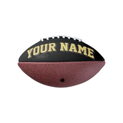 Mini BLACK OLD GOLD CHARCOAL Personalized Football